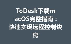 ToDesk下载macOS完整指南：快速实现远程控制诀窍-ToDesk