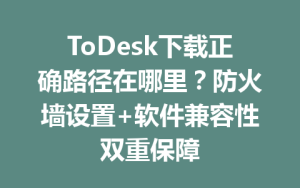 ToDesk下载正确路径在哪里？防火墙设置+软件兼容性双重保障-ToDesk