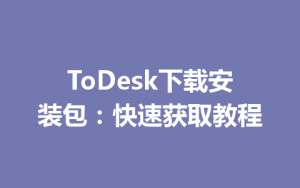 ToDesk下载安装包：快速获取教程-ToDesk