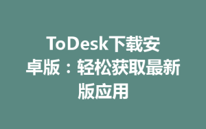 ToDesk下载安卓版：轻松获取最新版应用-ToDesk