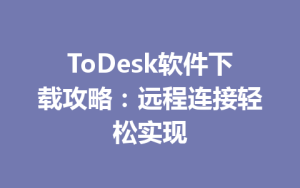 ToDesk软件下载攻略：远程连接轻松实现-ToDesk