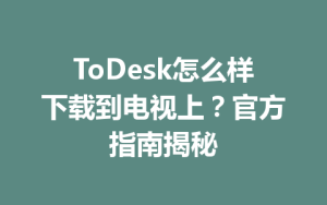 ToDesk怎么样下载到电视上？官方指南揭秘-ToDesk