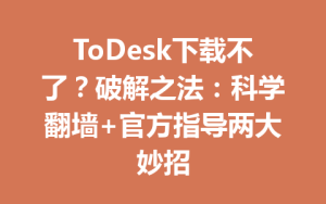 ToDesk下载不了？破解之法：科学翻墙+官方指导两大妙招-ToDesk