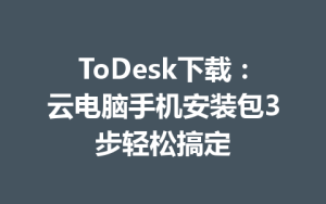 ToDesk下载：云电脑手机安装包3步轻松搞定-ToDesk
