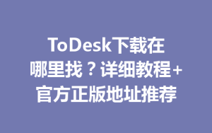 ToDesk下载在哪里找？详细教程+官方正版地址推荐-ToDesk