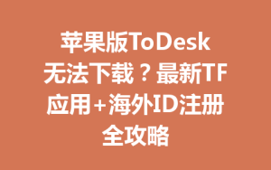 苹果版ToDesk无法下载？最新TF应用+海外ID注册全攻略-ToDesk