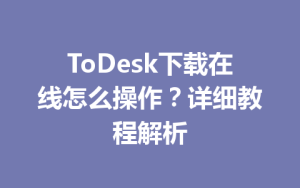 ToDesk下载在线怎么操作？详细教程解析-ToDesk