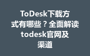 ToDesk下载方式有哪些？全面解读todesk官网及渠道-ToDesk