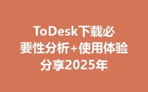 ToDesk下载必要性分析+使用体验分享2025年-ToDesk
