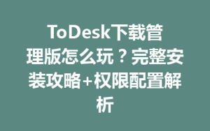 ToDesk下载管理版怎么玩？完整安装攻略+权限配置解析-ToDesk