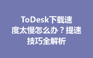 ToDesk下载速度太慢怎么办？提速技巧全解析-ToDesk