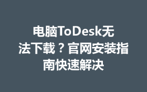 电脑ToDesk无法下载？官网安装指南快速解决-ToDesk