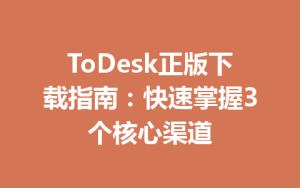 ToDesk正版下载指南：快速掌握3个核心渠道-ToDesk