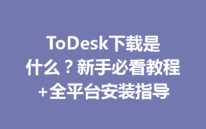 ToDesk下载是什么？新手必看教程+全平台安装指导-ToDesk