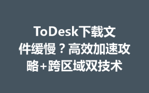 ToDesk下载文件缓慢？高效加速攻略+跨区域双技术-ToDesk