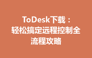 ToDesk下载：轻松搞定远程控制全流程攻略-ToDesk